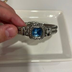 Silver Bracelet With Blue Stone